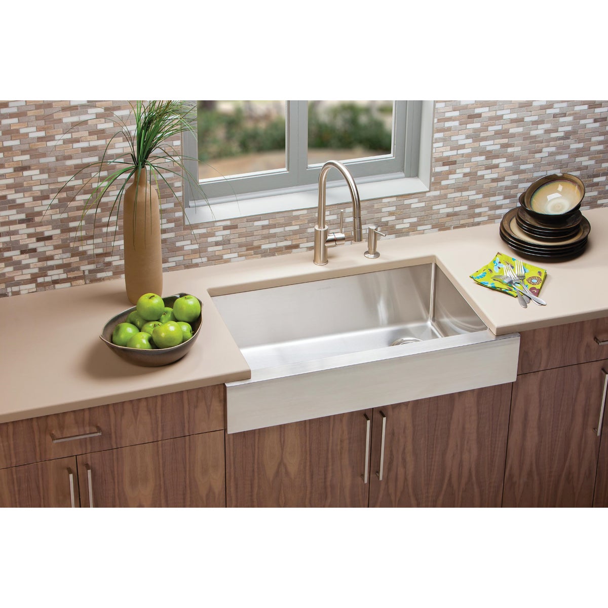 Elkay Crosstown Single Bowl 35-7/8 In. x 20-1/4 In. x 9 In. Deep Stainless Steel Farmhouse Kitchen Sink, Undermount