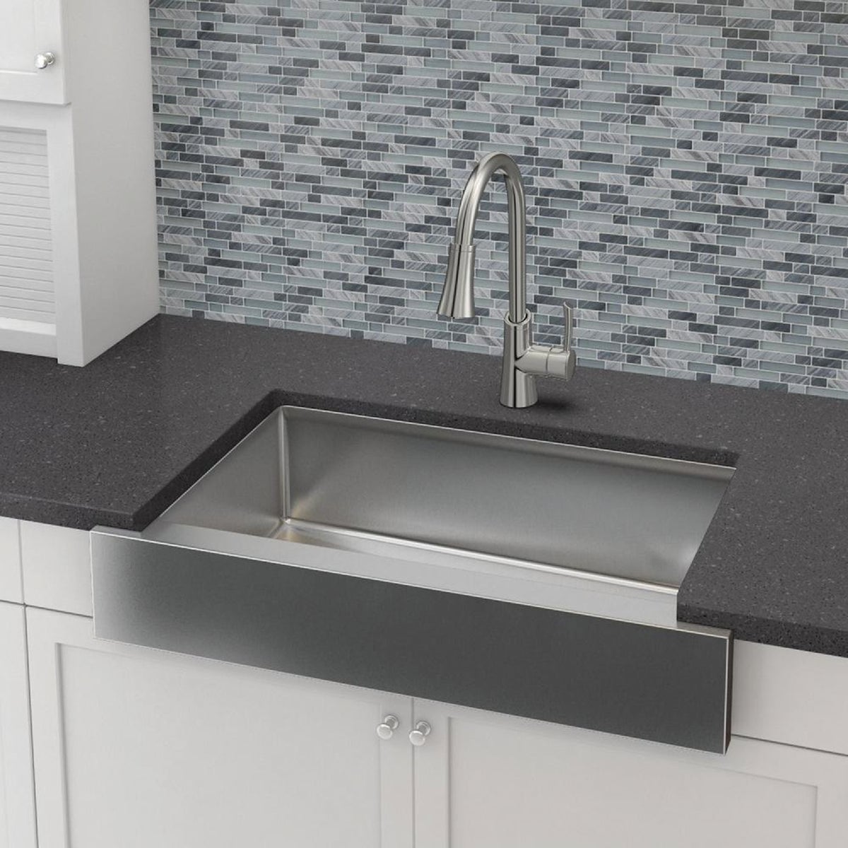 Elkay Crosstown Single Bowl 35-7/8 In. x 20-1/4 In. x 9 In. Deep Stainless Steel Farmhouse Kitchen Sink, Undermount