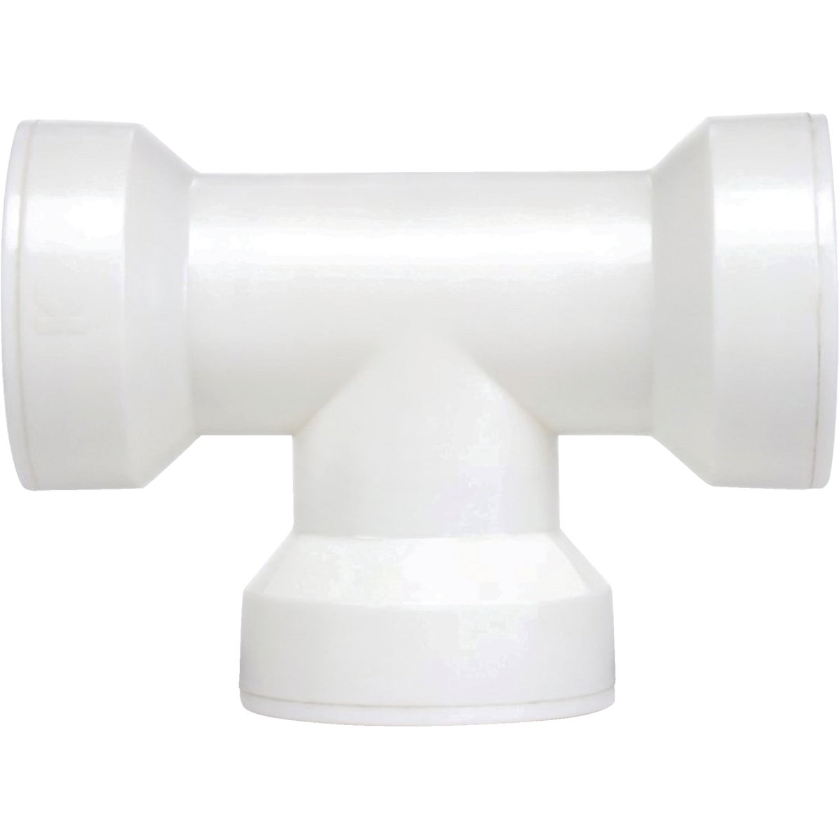 Keeney Insta-Plumb 1-1/2 In. White Plastic Coupling Tee