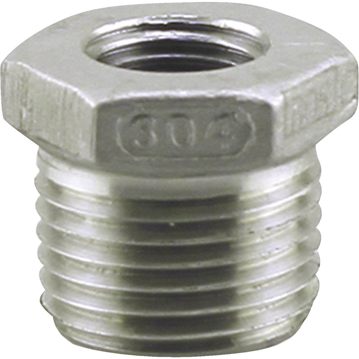 PLUMB-EEZE 1/2 In. MIP x 3/8 In. FIP Stainless Steel Bushing