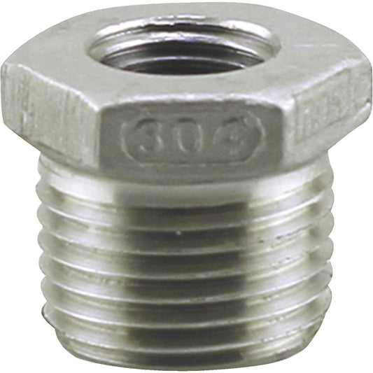 PLUMB-EEZE 3/4 In. MIP x 1/2 In. FIP Stainless Steel Bushing