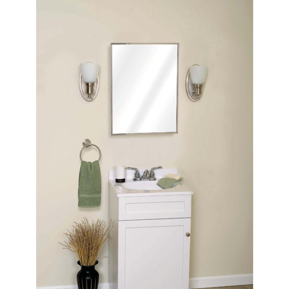 Zenith Stainless Steel 16-1/8 In. W x 20-1/8 In. H x 3-1/4 In. D Single Mirror Surface/Recess Mount Medicine Cabinet