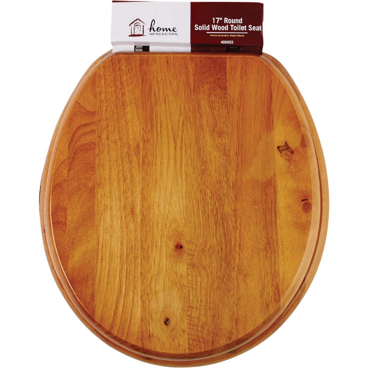 Home Impressions Round Closed Front Oak Toilet Seat