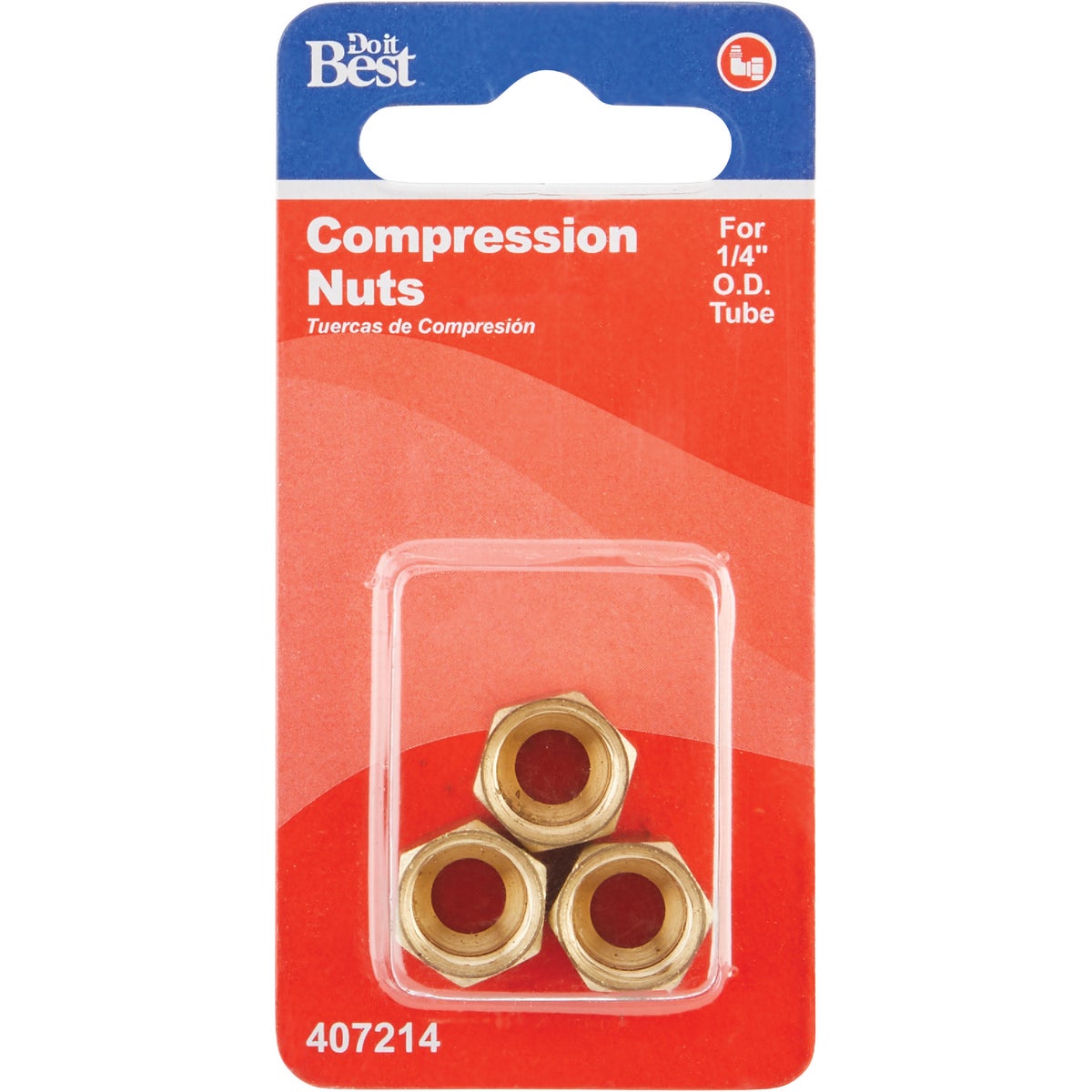 Do it 1/4 In. OD Brass Compression Nut (3-Pack)