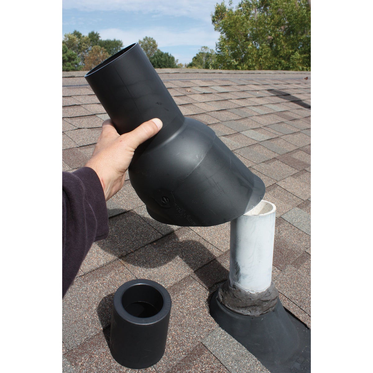 Perma-Boot TPO Plastic 3in1 Roof Pipe Flashing, fits 1-1/2 In., 2 In. & 3 In. Pipes