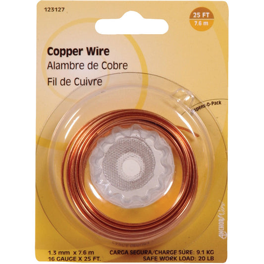 HILLMAN Anchor Wire 25 Ft. 16 Ga. Copper General Purpose Wire