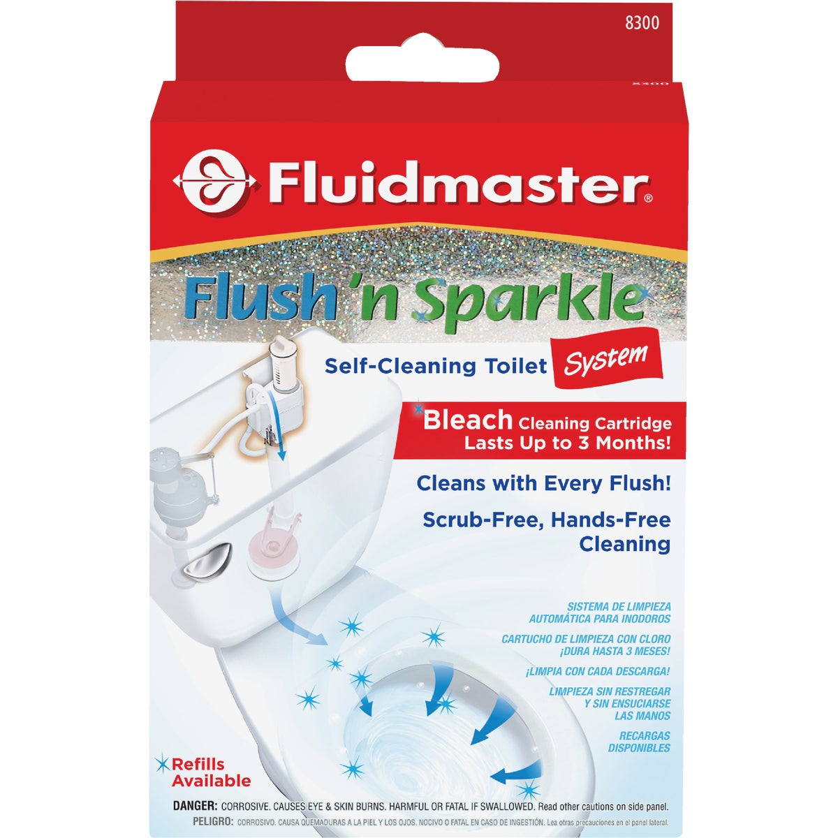 Fluidmaster Flush 'n Sparkle Automatic Toilet Bowl Cleaning System with Bleach