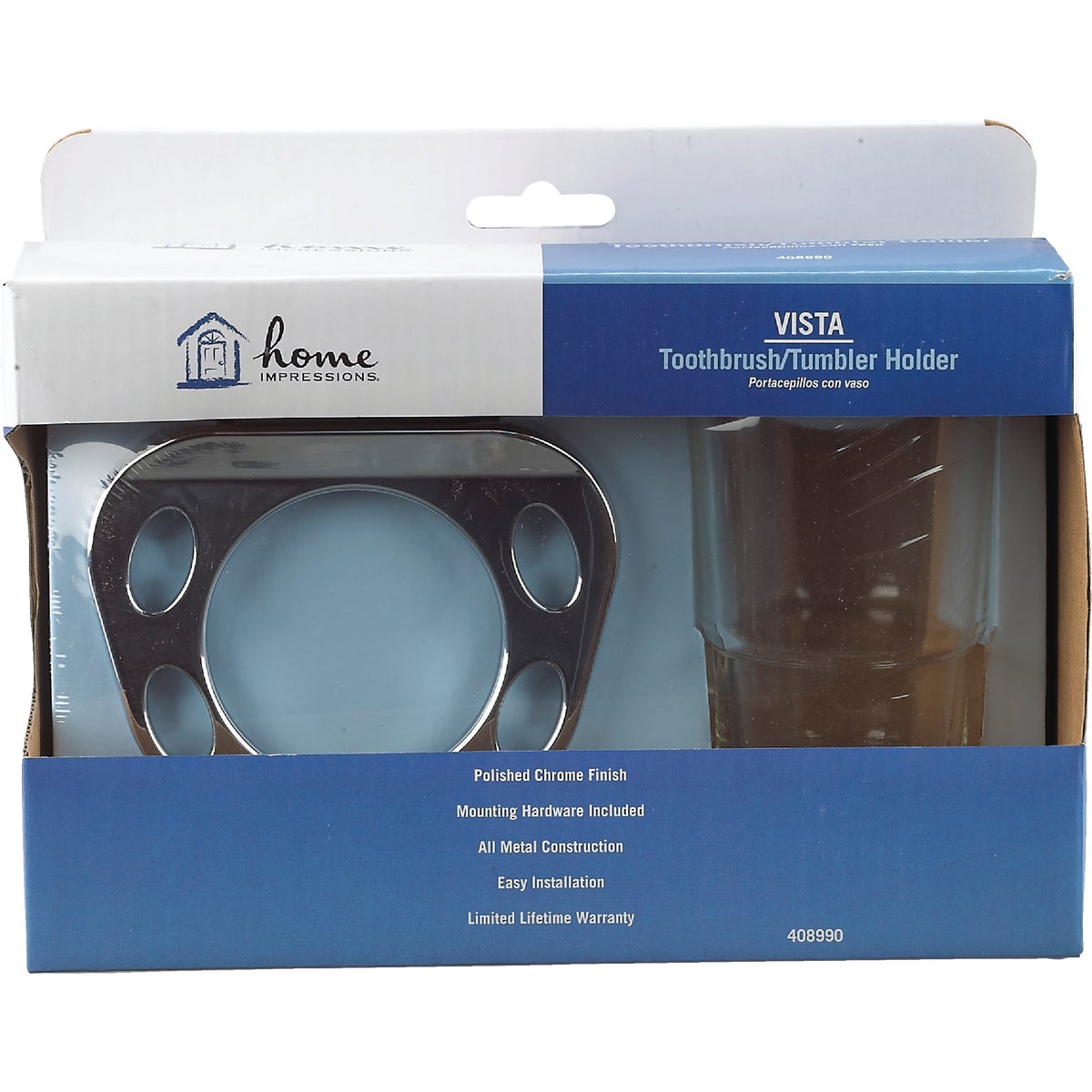 Home Impressions Chrome Toothbrush Holder