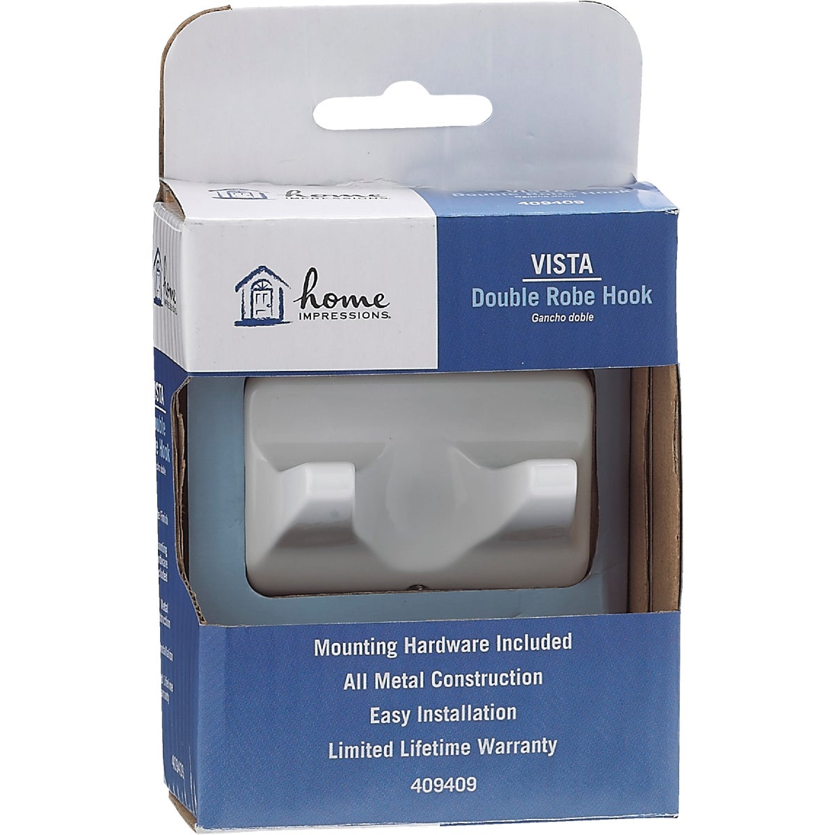 Home Impressions White Double Robe Hook