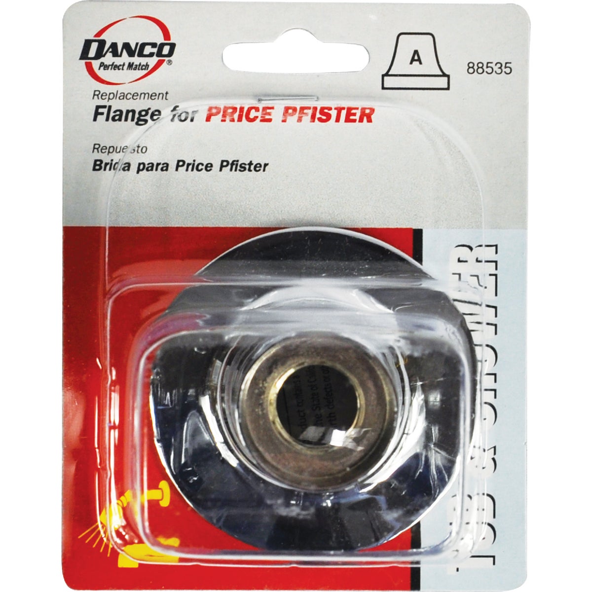 Danco 2-1/4 In. OD Chrome Tub & Shower Handle Flange For Price Pfister Verve