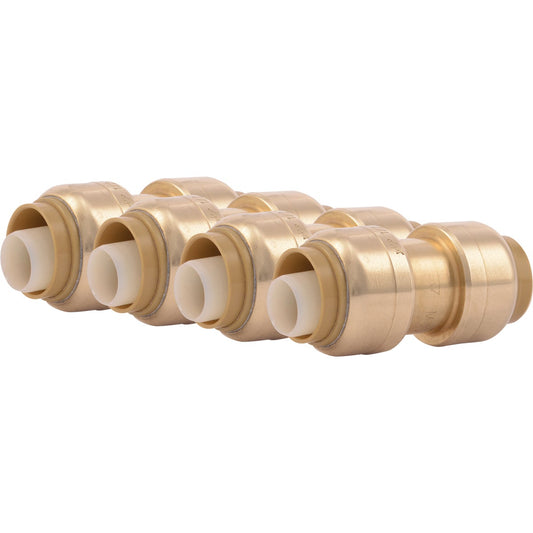 SharkBite 1/2 In. Push-to-Connect Straight Brass Coupling (4-Pack)