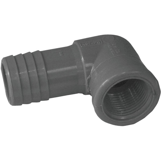 Boshart 1 In. x 3/4 In. FIP 90 Deg. Reducing Polypropylene Insert Elbow (1/4 Bend)