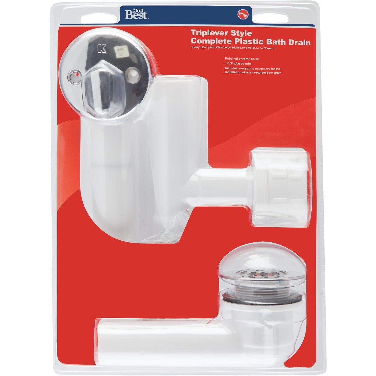 Do it Plastic Trip Lever Bath Drain for Concealed Drain with Polished Chrome Trim