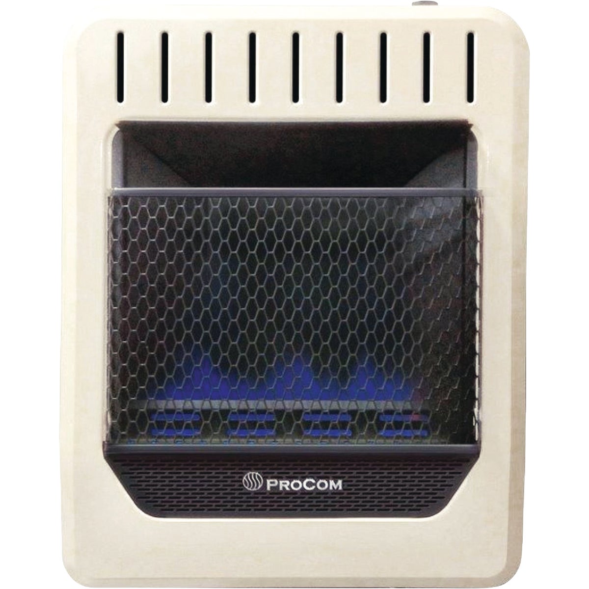 ProCom 10,000 BTU Natural Gas or Propane Gas Vent-Free Thermostat Control Blue Flame Wall Heater