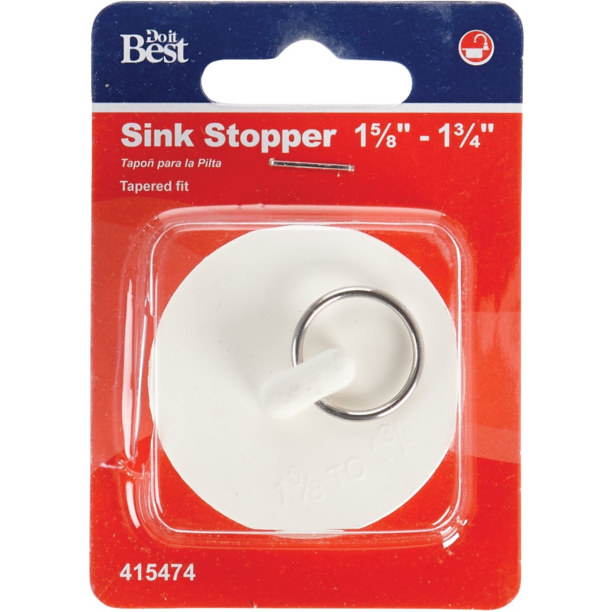 Do it Duo-Fit 1-5/8 In. to 1-3/4 In. White Sink Rubber Drain Stopper