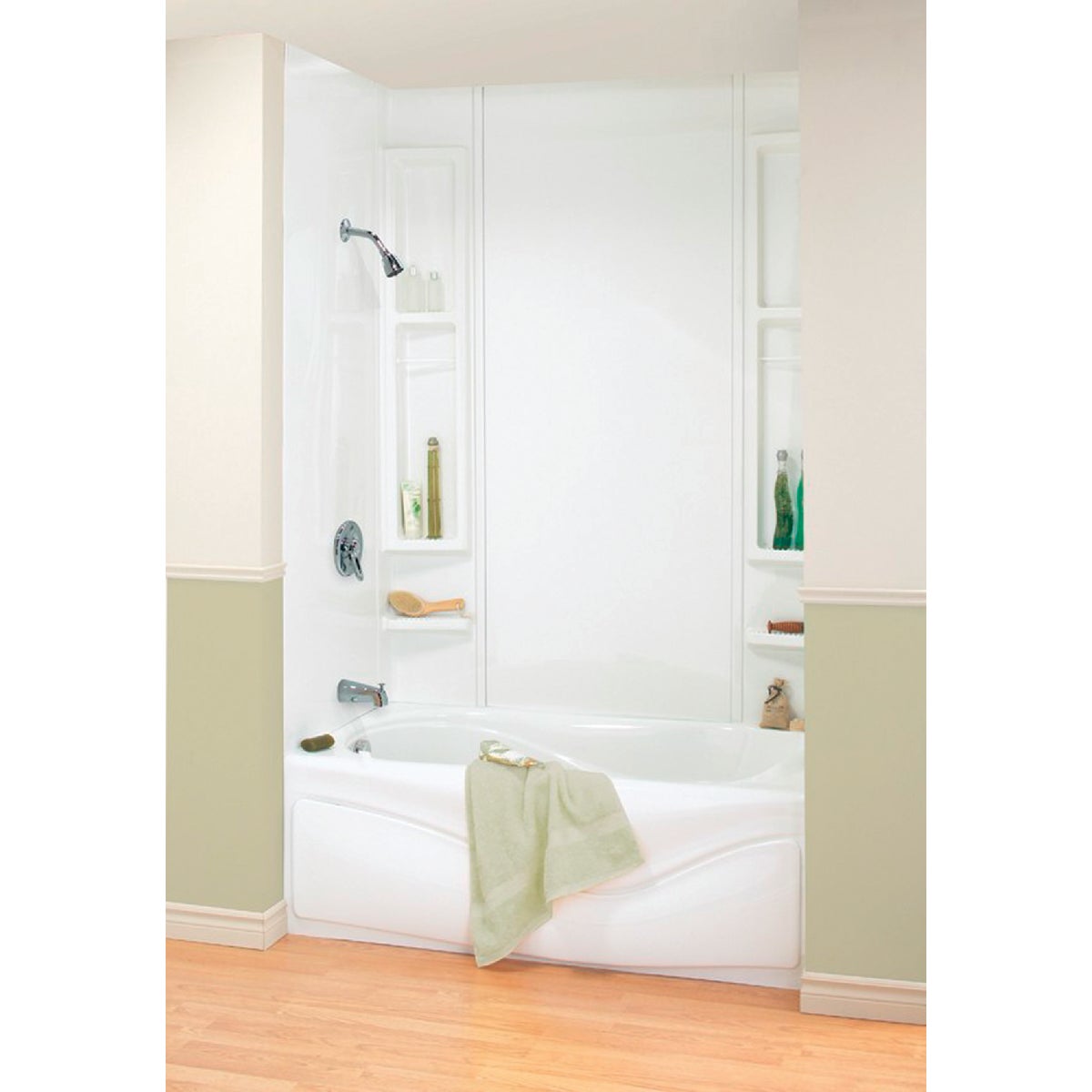 Maax Finesse 5-Piece 80 In. H x 34 In. D Tub Wall Kit in White