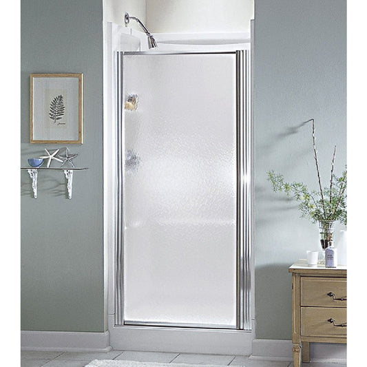 Sterling 28-1/2 In. W. X 64 In. H. Chrome Hammered Glass Standard Pivot Shower Door