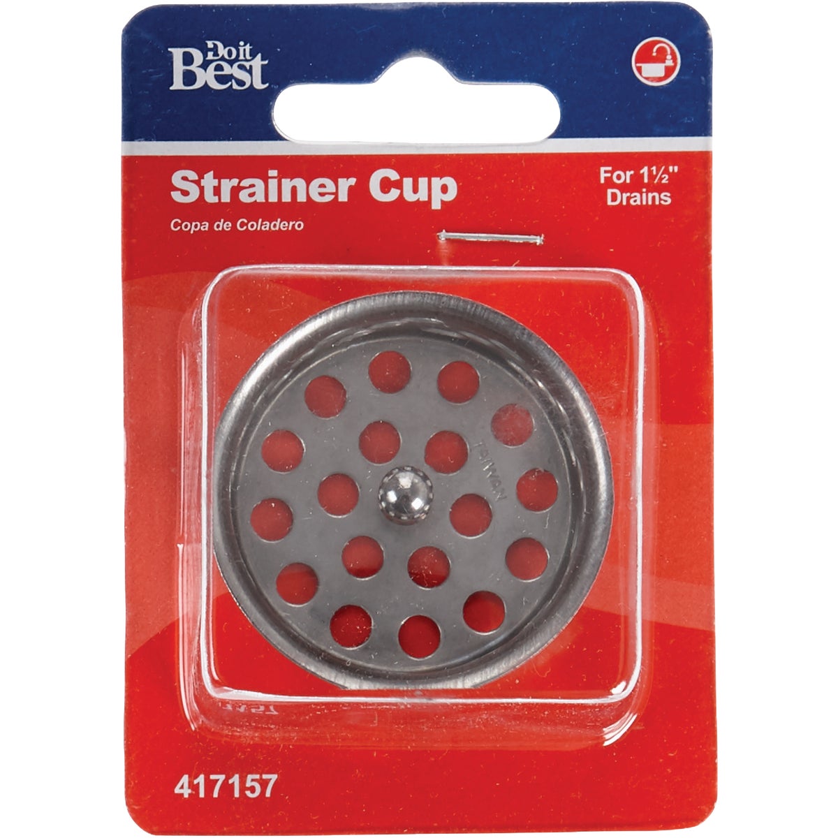 Do it 1-1/2 In. Chrome Removable Strainer Cup with Post