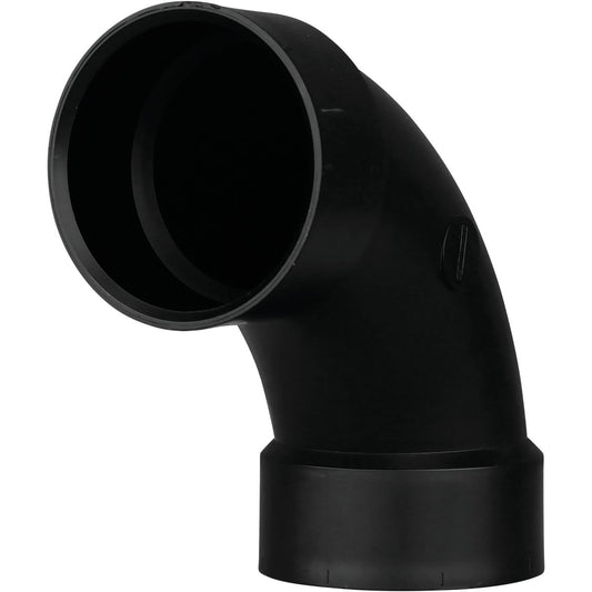 Charlotte Pipe 3 In. Hub x Hub 90 Deg. Long Sweep ABS Elbow (1/4 Bend)