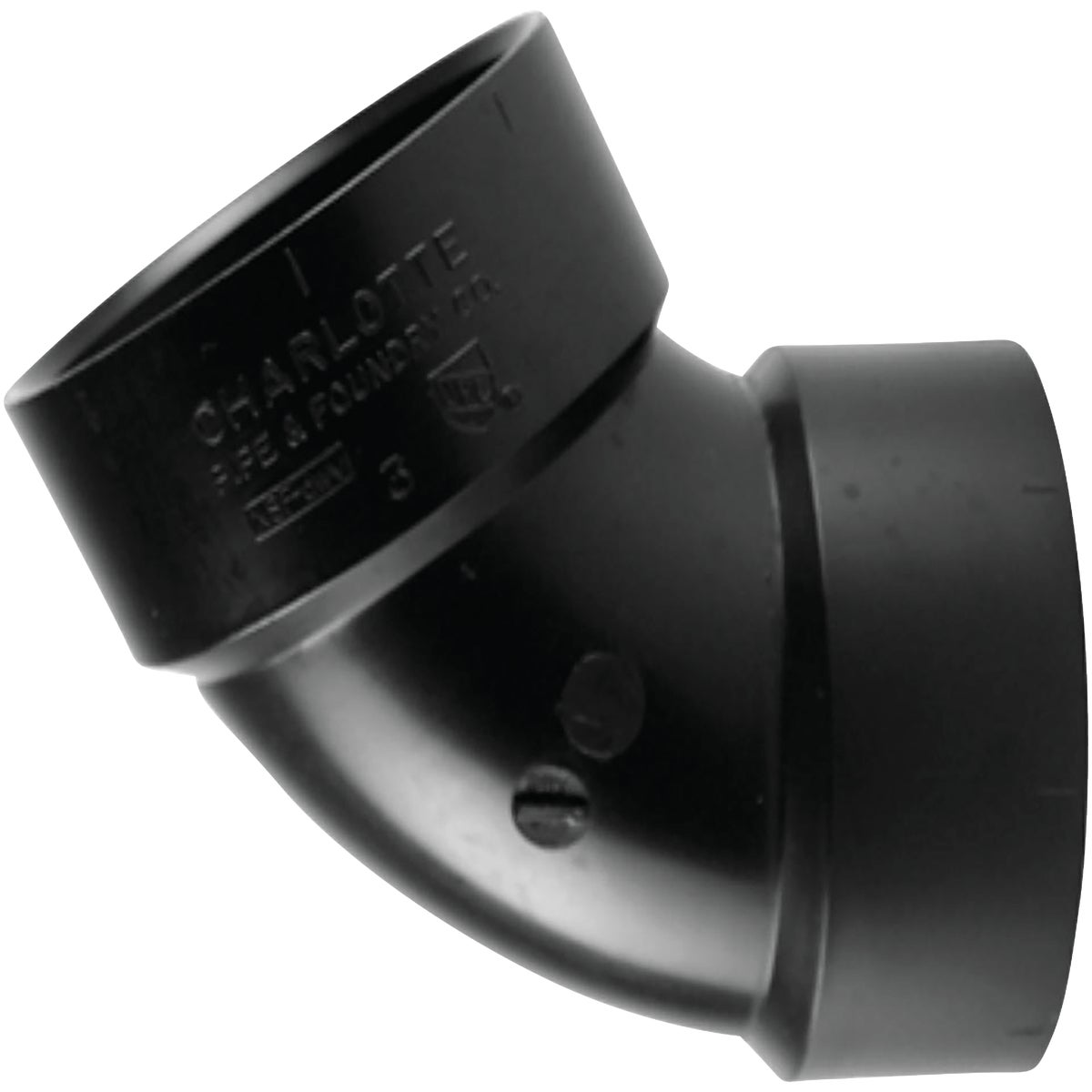 Charlotte Pipe 3 In. Hub x Hub 60 Deg. ABS Elbow (1/6 Bend)