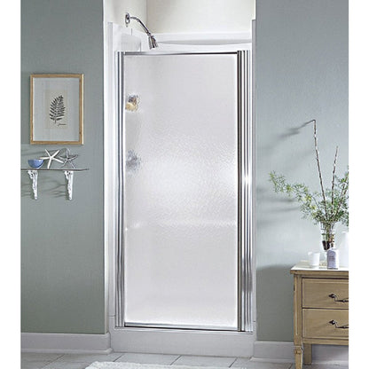Sterling 36 In. W. X 64 In. H. Chrome Hammered Glass Standard Pivot Shower Door