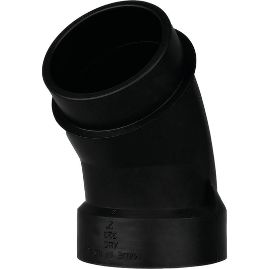 Charlotte Pipe 2 In. Hub x Spigot 45 Deg. Street ABS Elbow (1/8 Bend)