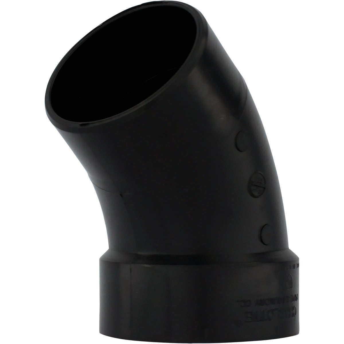 Charlotte Pipe 4 In. Hub x Spigot 45 Deg. Street ABS Elbow (1/8 Bend)