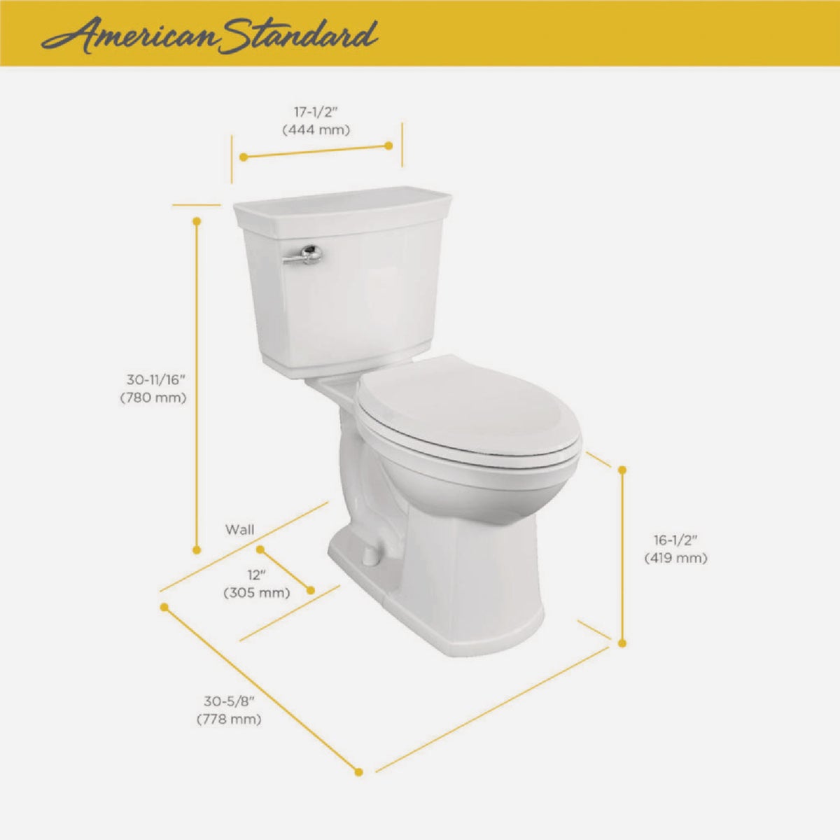 American Standard Astute VorMax Right Height White Elongated Bowl 1.28 GPF Complete Toilet