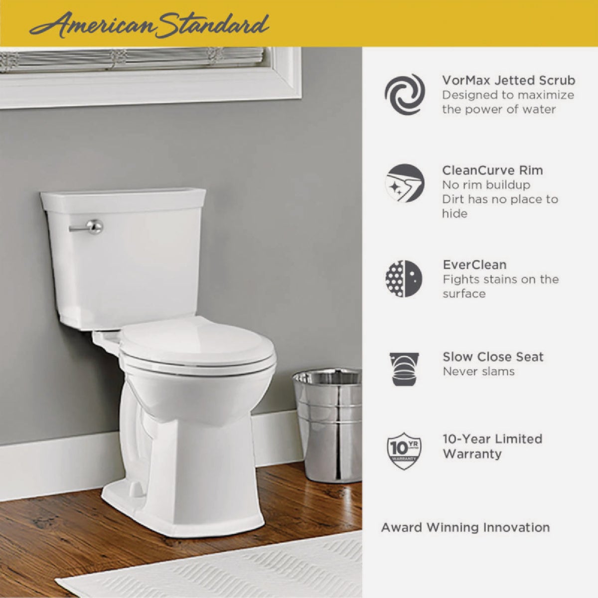 American Standard Astute VorMax Right Height White Elongated Bowl 1.28 GPF Complete Toilet