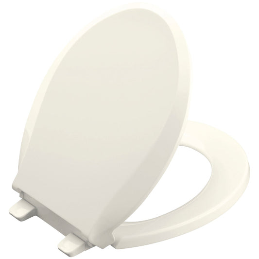 Kohler Cachet Quiet-Close Round Closed Front Biscuit Plastic Toilet Seat w/Grip-Tight Bumpers