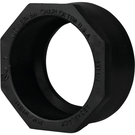 Charlotte Pipe 2 In. x 1-1/2 In. Spigot x Hub Reducing ABS Bushing