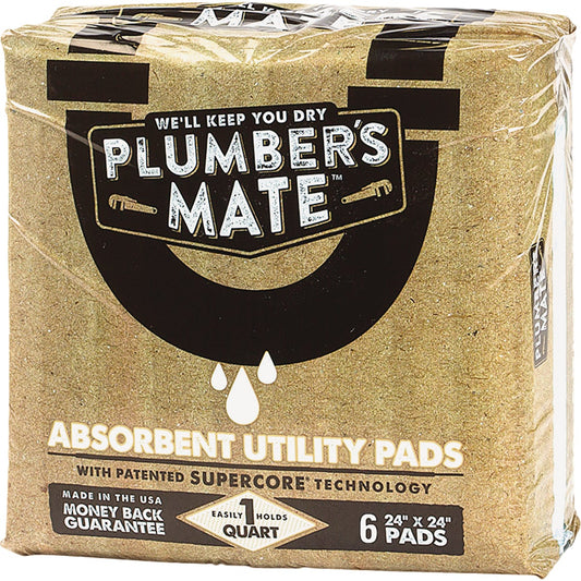 Rectorseal Plumber's Mate 24 In. x 24 In. Absorbent Utility Pads Repair Tool (6-Pack)