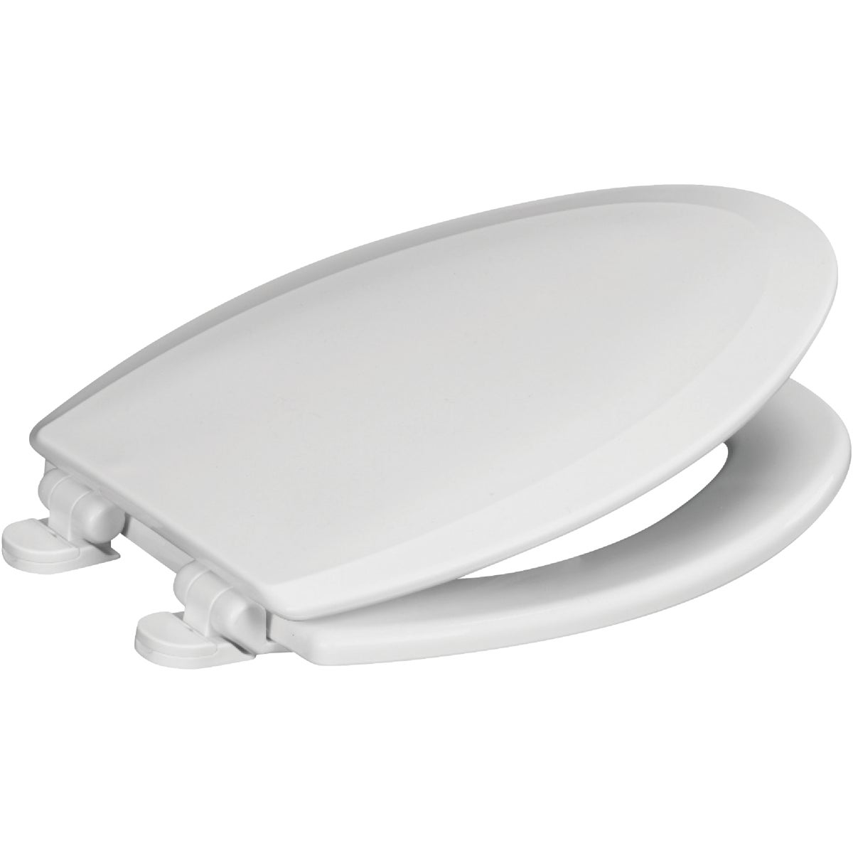 Mansfield Elongated Closed Front White Wood Premium Toilet Seat with Slow Close