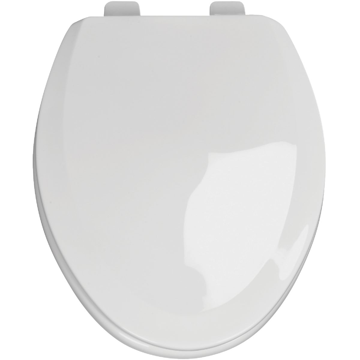 Mansfield Elongated Closed Front White Wood Premium Toilet Seat with Slow Close