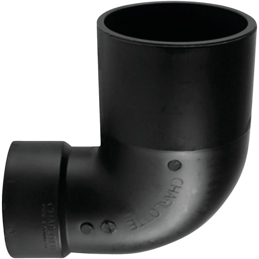 Charlotte Pipe 4 In. x 3 In. Spigot x Hub 90 Deg. Reducing Closet Bend ABS Elbow (1/4 Bend)