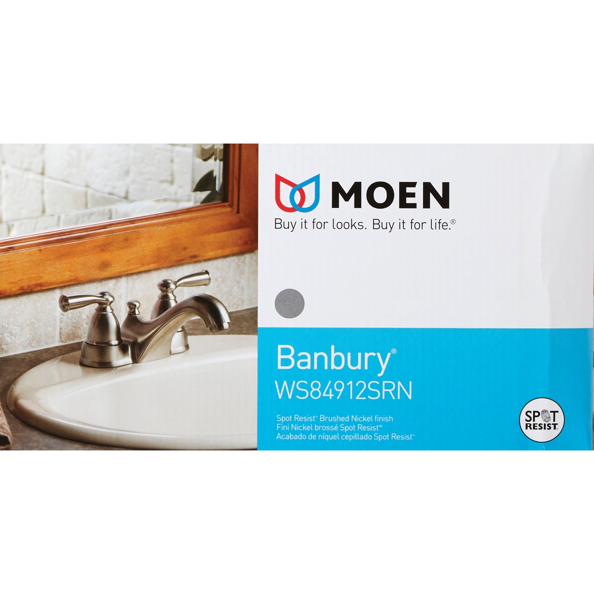 Moen Banbury Brushed Nickel 2-Handle Lever 4 In. Centerset Bathroom Faucet with Pop-Up