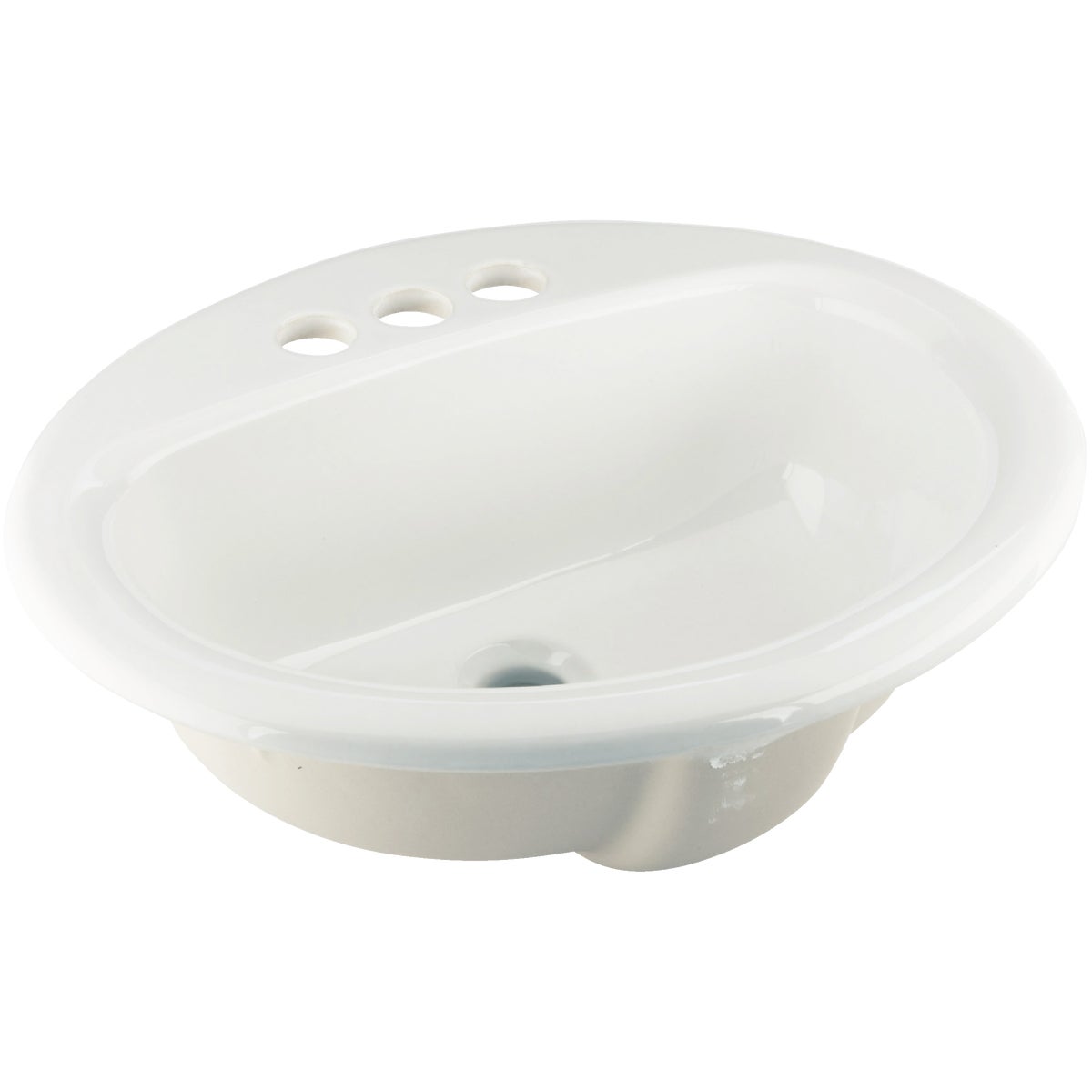 Mansfield Alto II Oval Drop-In Bathroom Sink, White