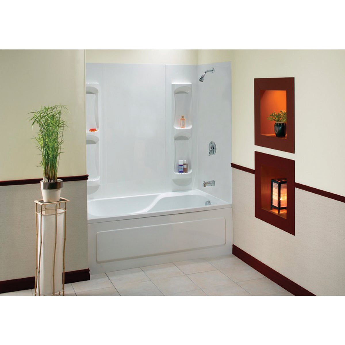 Maax Utah 5-Piece 59 In. H x 32 In. D Tub Wall Kit in White