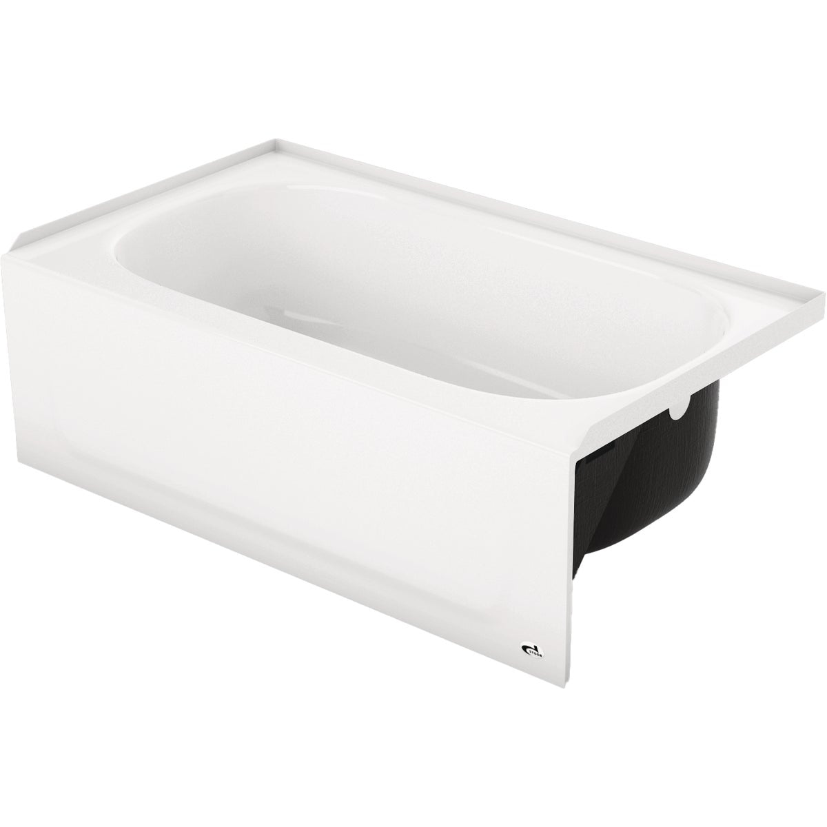 Briggs Pendant 46-1/2 In. L x 27 In. W Right Drain Bathtub in White