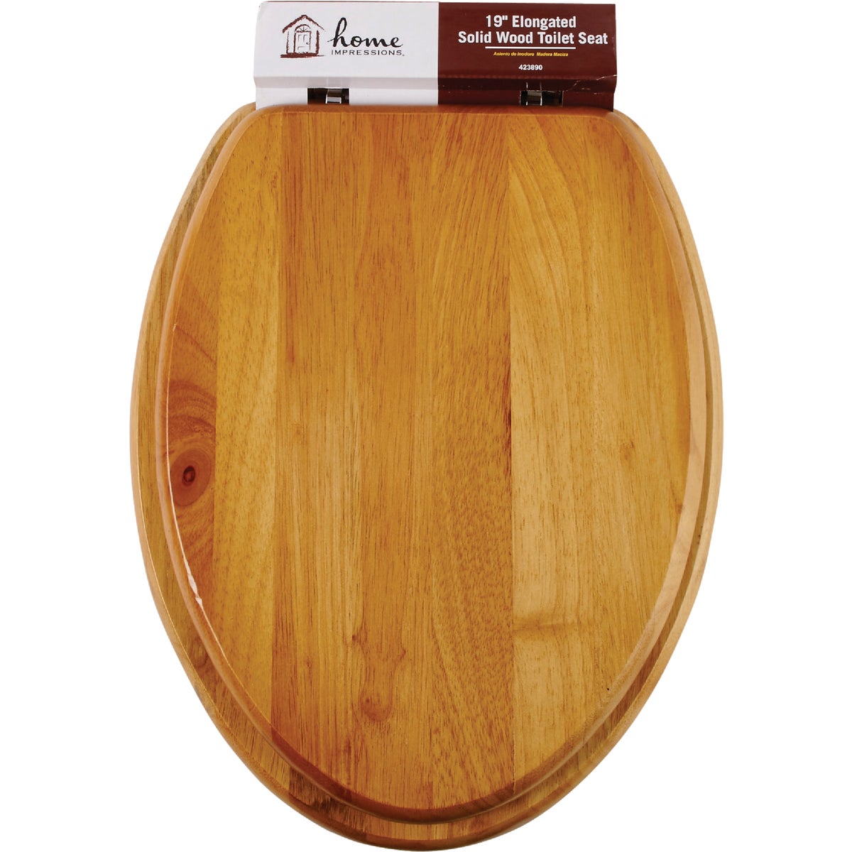 Home Impressions Elongated Closed Front Oak Toilet Seat