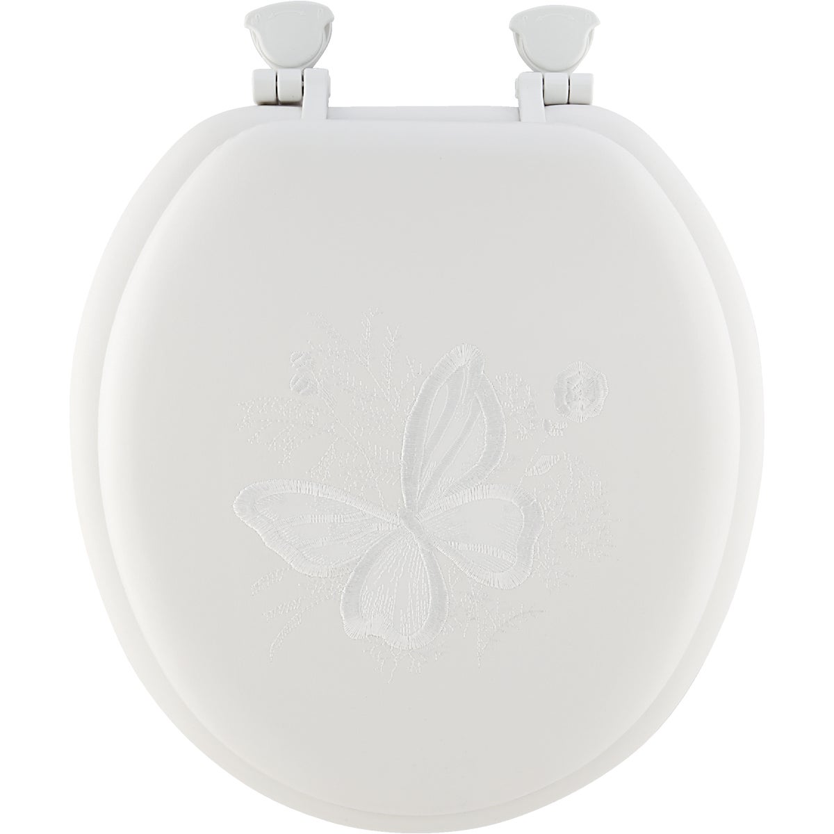 Mayfair Round Closed Front Premium Soft Embroidered Butterfly Toilet Seat