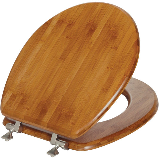 Mayfair Round Closed Front Bamboo Veneer Toilet Seat