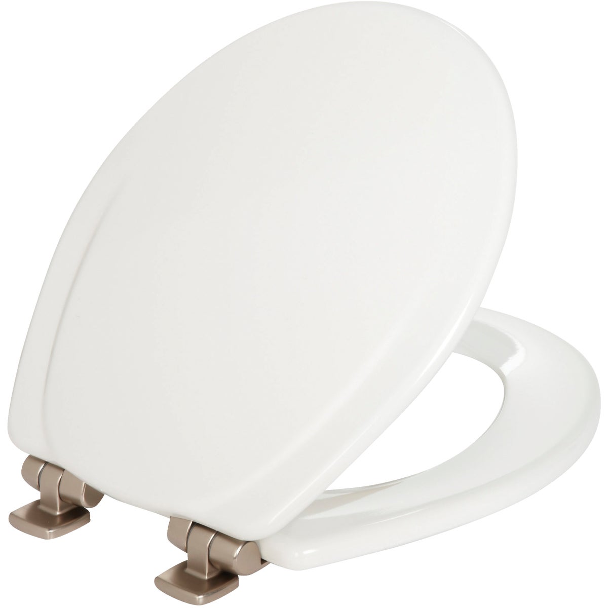 Mayfair Round Closed Front Slow Close White Wood Toilet Seat