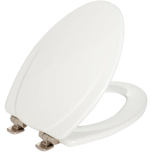 Mayfair Elongated Closed Front Slow Close White Wood Toilet Seat