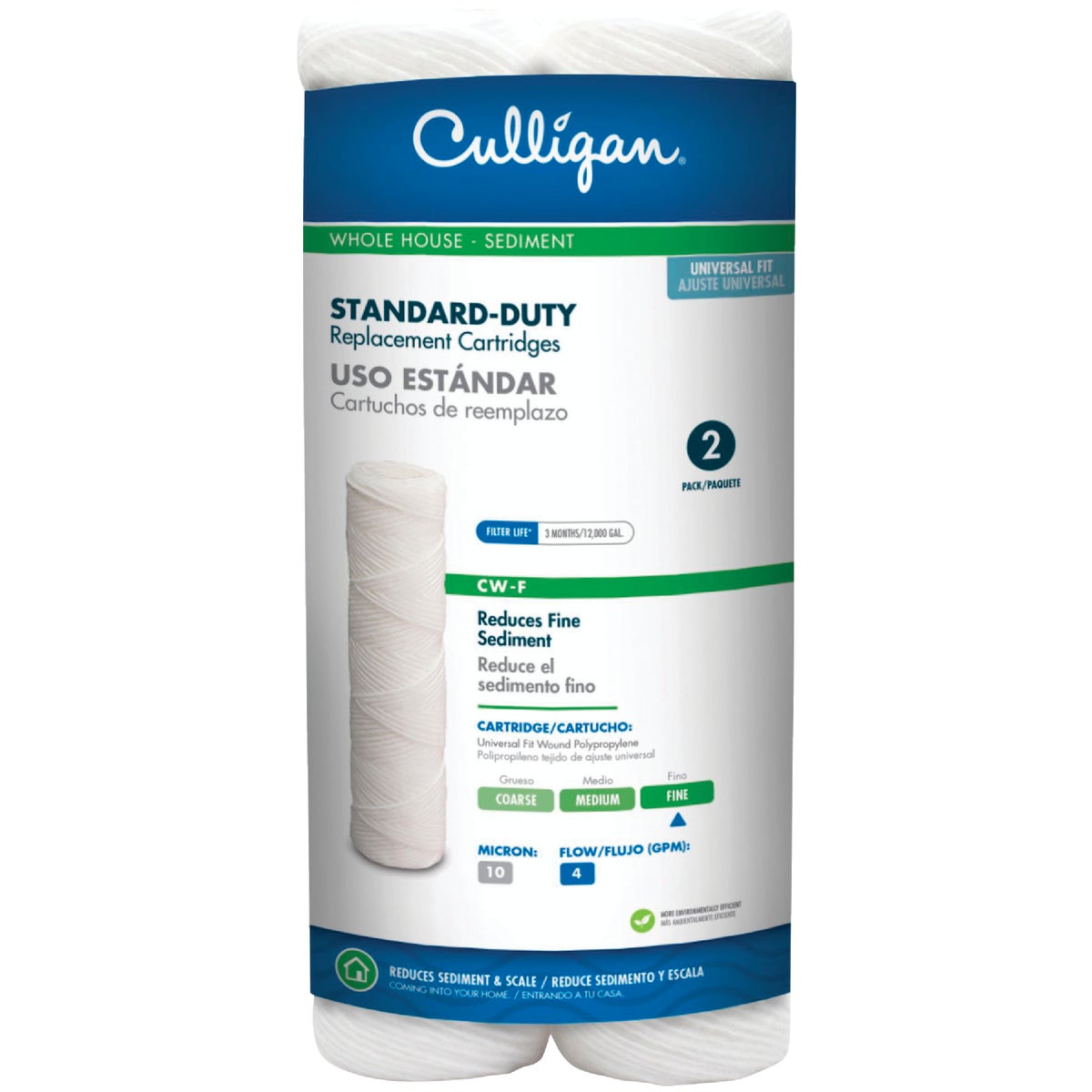 CWF Culligan Sediment Whole House Water Filter Cartridge, (2-Pack)