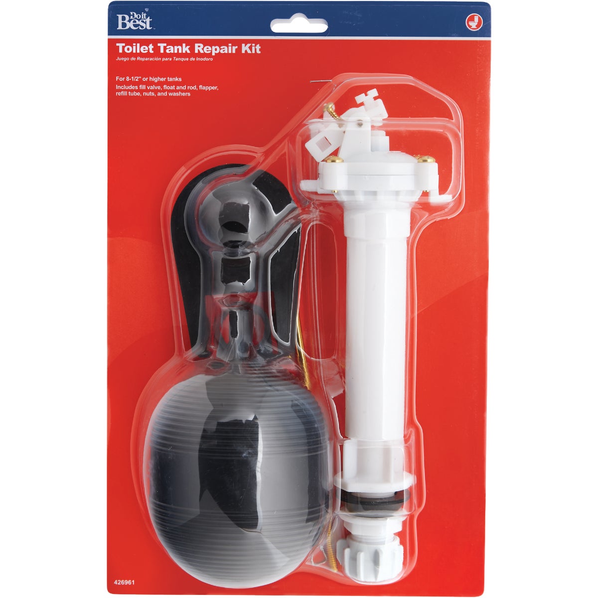 Do it 12 In. Plastic Anti-Siphon Tank Repair Kit, Flush Lever not Included