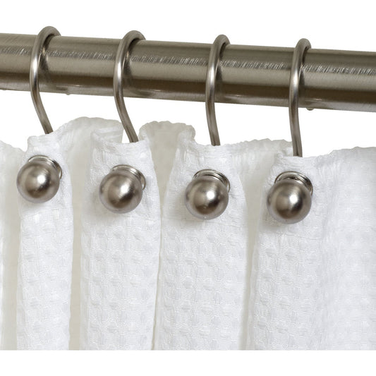 Zenith Zenna Home Brushed Nickel Ball End Shower Curtain Hook (12 Count)