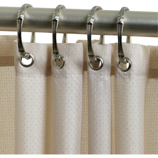 Zenith Zenna Home 70 In. x 72 In. Taupe Fabric Shower Curtain