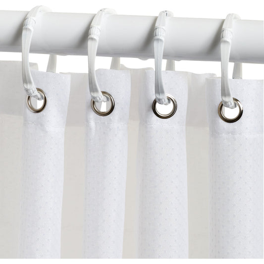 Zenith Zenna Home 70 In. x 72 In. White Fabric Shower Curtain