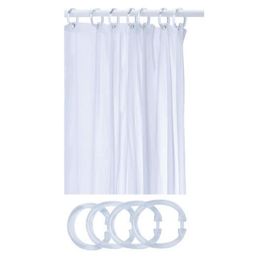 Zenith Frosted Shower Liner & 12-Ring Set